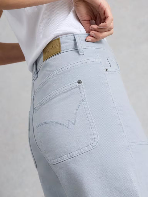 White Stuff Tia Light Blue Wide Leg Crop Jean