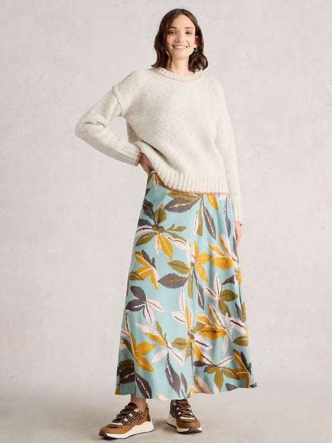 White Stuff Hope Bias Cut Maxi Skirt Blue Multi