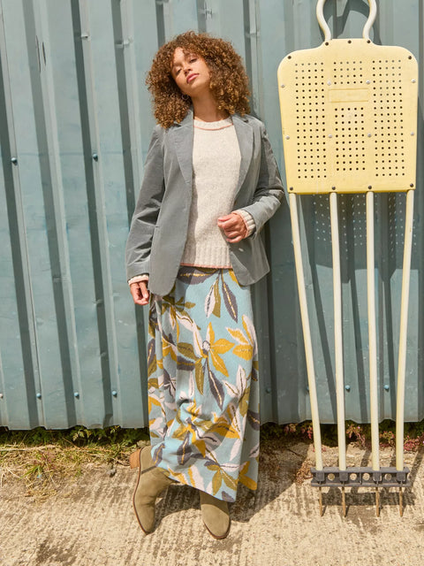 White Stuff Hope Bias Cut Maxi Skirt Blue Multi