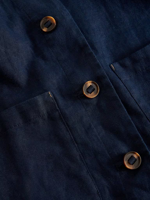 White Stuff Isabel Linen Jacket Dark Navy