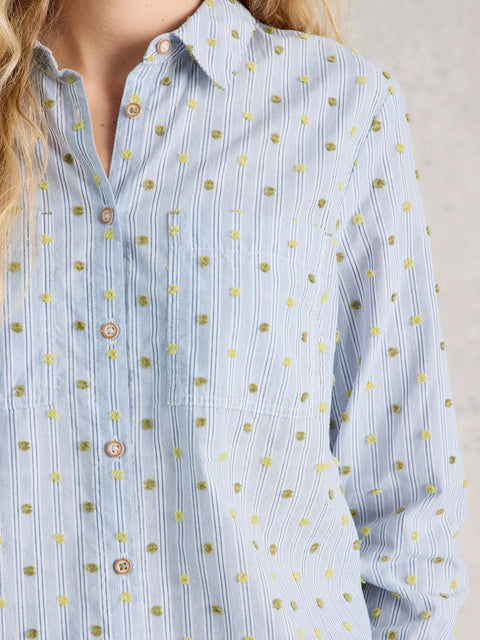 White Stuff Sophie Organic Cotton Shirt Blue Multi