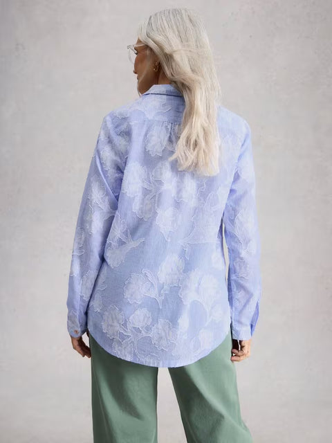 White Stuff Sophie Jacquard Shirt Blue Multi