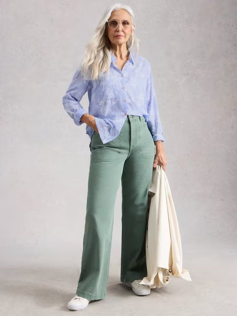 White Stuff Sophie Jacquard Shirt Blue Multi