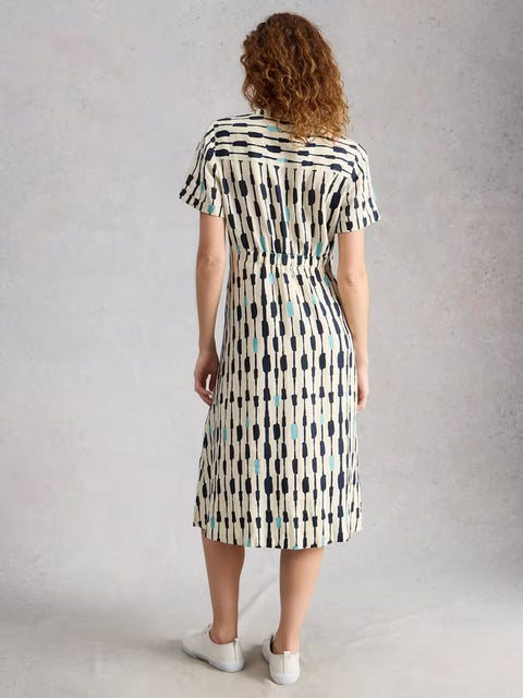 White Stuff Iris Linen Dress Ivory Multi