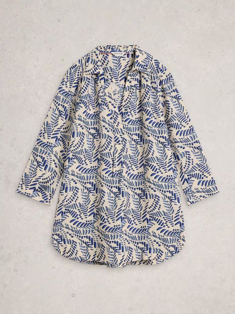 White Stuff Bianca Linen Tunic Ivory Print