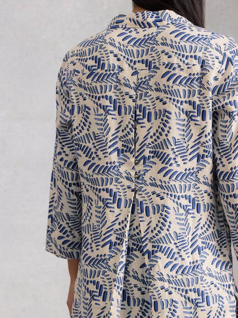 White Stuff Bianca Linen Tunic Ivory Print