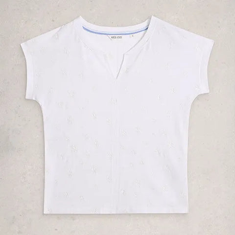 White Stuff Nelly Emroidered Tee Brilliant White