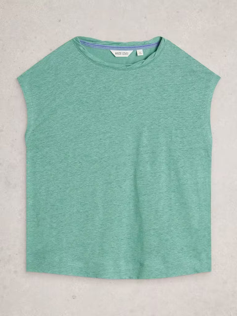 White Stuff Rowan Linen Tee Mid Teal