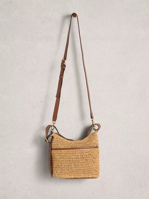 White Stuff Mini Sophia Raffia Crossbody