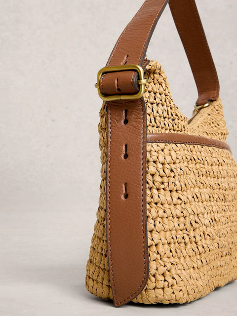 White Stuff Mini Sophia Raffia Crossbody