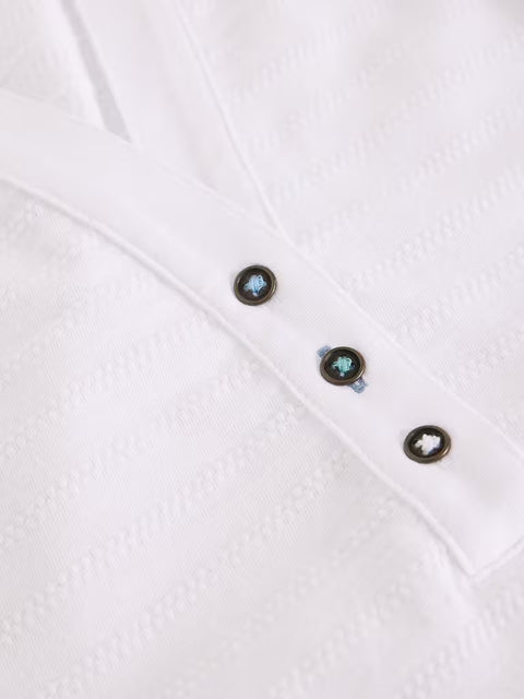 White Stuff Nora Texture Notch Brilliant White Womens Vest