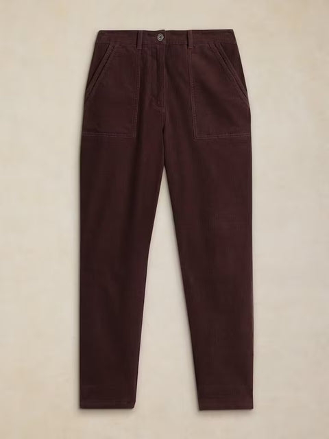 White Stuff Twister Cord Trousers Short Dark Brown