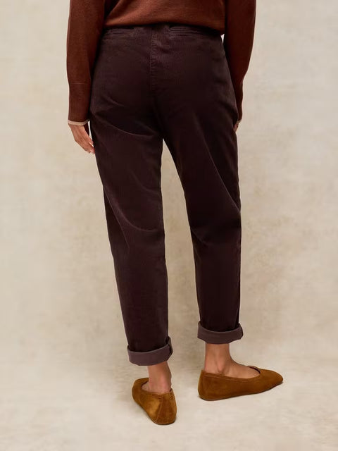 White Stuff Twister Cord Trousers Regular Dark Brown