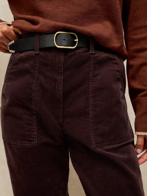 White Stuff Twister Cord Trousers Regular Dark Brown