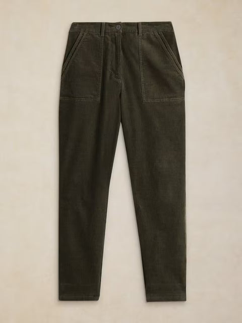 White Stuff Twister Cord Trousers Regular Khaki Green