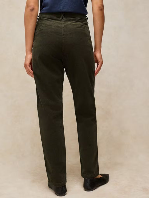 White Stuff Twister Cord Trousers Regular Khaki Green