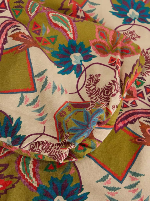 White Stuff Green Multi Matilda Top