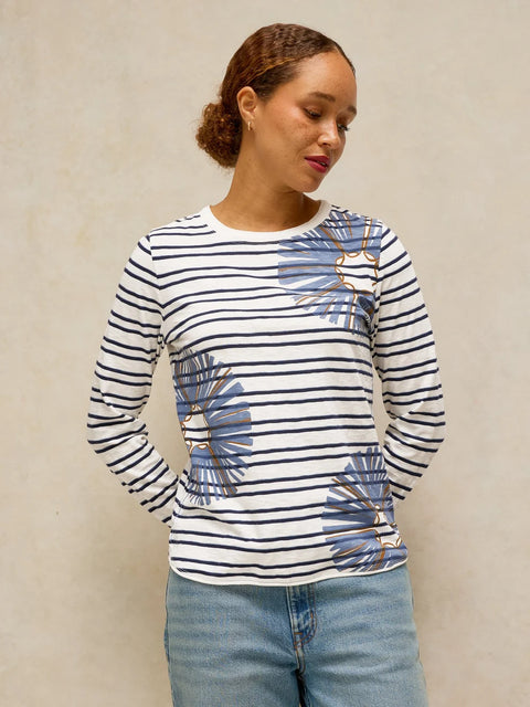 White Stuff Clara White Print Long Sleeve Tee