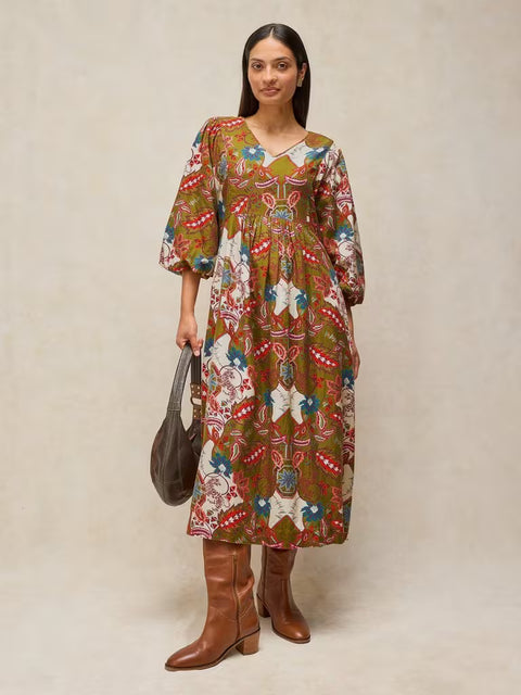 White Stuff Matilda Green Multi Dress