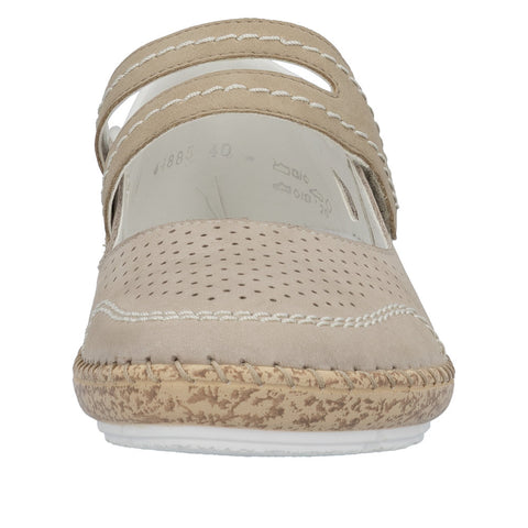 Rieker 44885-40 Beige Womens Casual Comfort Touch Fastening Leather Shoes