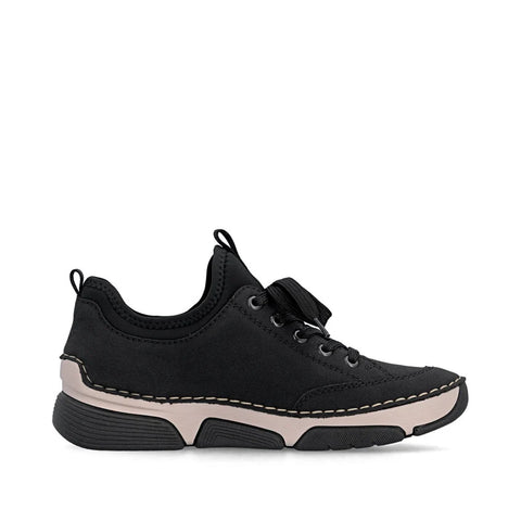 Rieker 45976-00 Black Womens Casual Comfort Lace Up Water Resistant Trainers