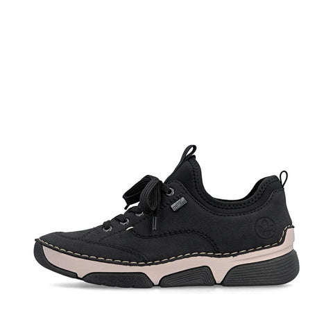 Rieker 45976-00 Black Womens Casual Comfort Lace Up Water Resistant Trainers