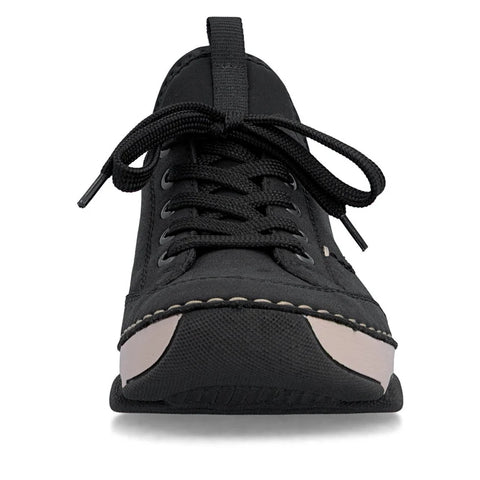Rieker 45976-00 Black Womens Casual Comfort Lace Up Water Resistant Trainers