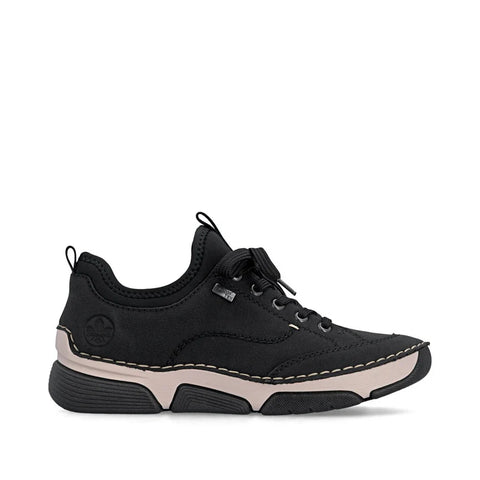 Rieker 45976-00 Black Womens Casual Comfort Lace Up Water Resistant Trainers