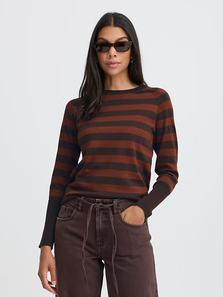 B.Young Womens 20815301 Smoked Paprika Java Brown BYMMORLA Long Cuff Sweater