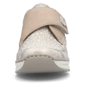 Rieker 487C0-60 Shell Pearl Cream Womens Casual Comfort Touch Fastening Shoes