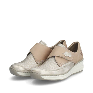 Rieker 487C0-60 Shell Pearl Cream Womens Casual Comfort Touch Fastening Shoes