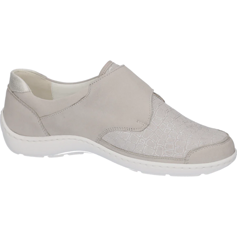 Waldlaufer 496H31 316 070 Womens Stein Silver Leather Touch Fastening Shoes