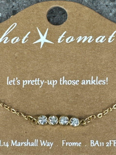 BA - ANKLET-  4  of The Finest - Stainless Steel - 18K Gold