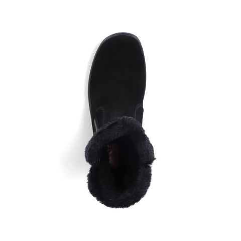 Rieker L7162-00 Black Womens Water Resistant Warm Lining Casual Comfort Zip Up Ankle Boots