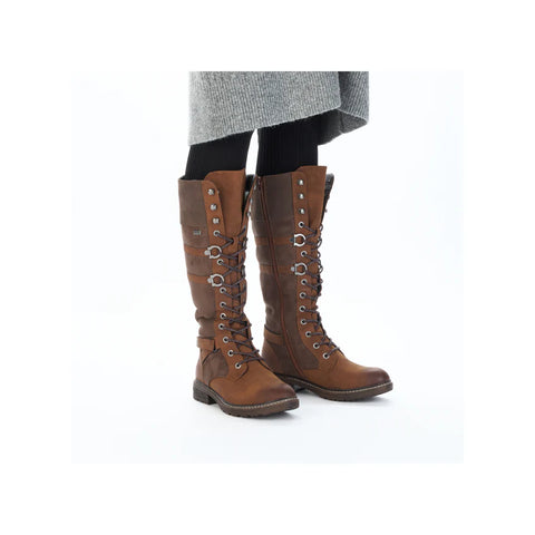 Rieker 94732-25 Brown Womens Lace Up Zip Up Knee High Boots