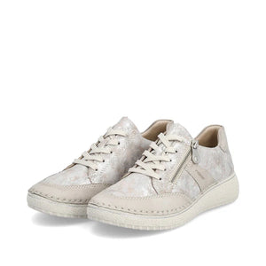 Rieker 50901-90 Rose Metallic Womens Casual Comfort Lace/Zip Up Shoes