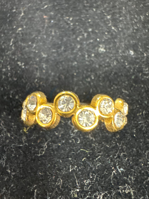 R - Zircon Garland - Adjust / Stainless Steel W/18k Gold PVD