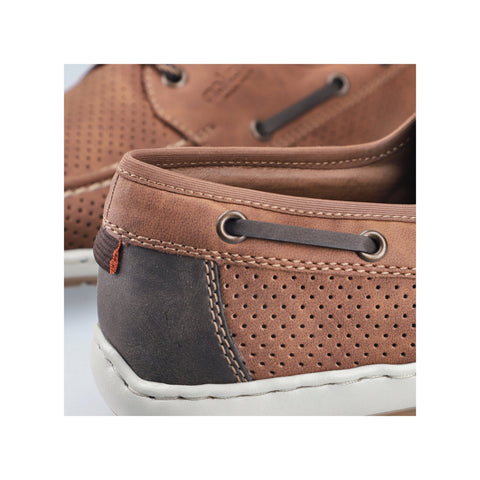 Rieker 08816-24 Mens Brown Casual Comfort Lace Up Boat Deck Shoes