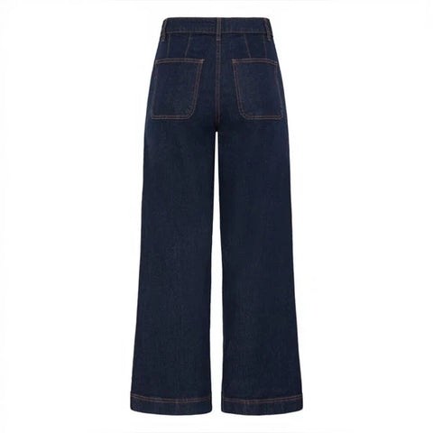 B.Young Bykomma wide leg jeans 20819304 Dark Denim