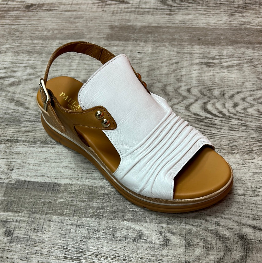 Paula Urban 24-17 Sunset Blanco Bangla Camel Womens Comfort Leather Sandals