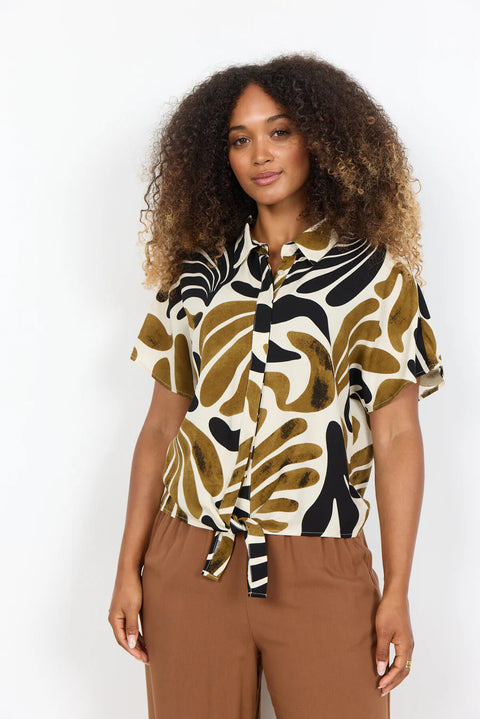 Soya Concept Feldi 1 Top Black/Olive Print