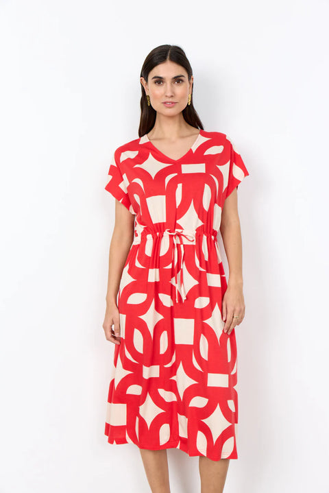 Soya Concept Felicity AOP 543 Dress Red