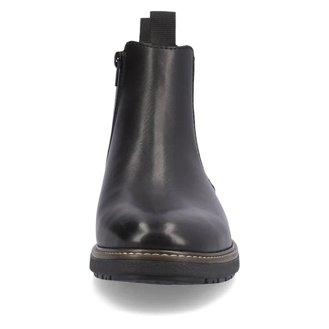 Rieker 33180-00 Black Mens Casual Smart Leather Zip Up Ankle Boots