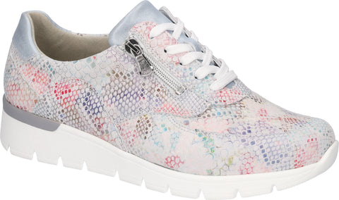 Waldlaufer 626K02 322 299 K-Ramona May Maystretch Bronx Multi Sky Womens K Fitting Lace Up Zip Up Shoes