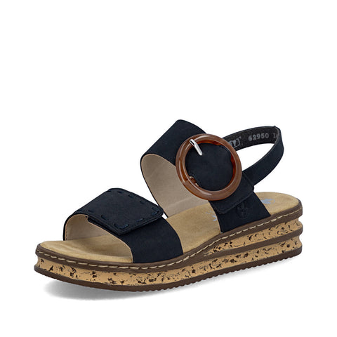 Rieker 62950-14 Pazifik Casual Comfort Slingback Platform Wedge Sandals