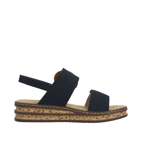 Rieker 62950-14 Pazifik Casual Comfort Slingback Platform Wedge Sandals