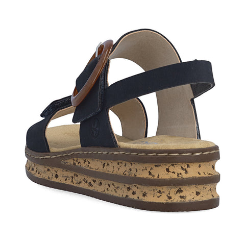 Rieker 62950-14 Pazifik Casual Comfort Slingback Platform Wedge Sandals