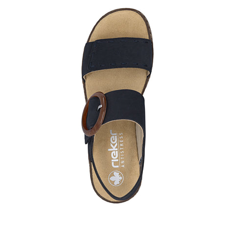 Rieker 62950-14 Pazifik Casual Comfort Slingback Platform Wedge Sandals