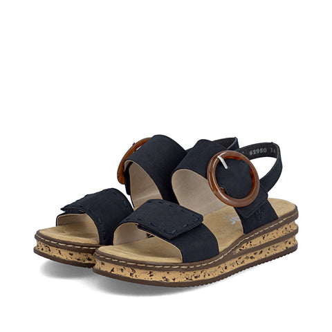 Rieker 62950-14 Pazifik Casual Comfort Slingback Platform Wedge Sandals