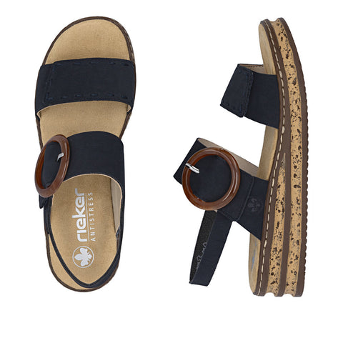 Rieker 62950-14 Pazifik Casual Comfort Slingback Platform Wedge Sandals